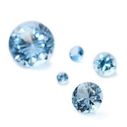 Synthetic spinel, aquamarine, round diamond cut