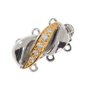 Collierlås för 3 kedjarader 925/- tvåfärgad