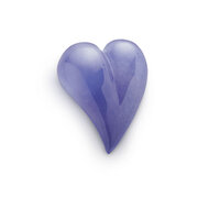 Chalcedony, heart-shaped cabochon