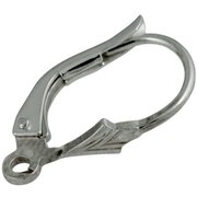 Brisure med blad 585/- hvidguld 