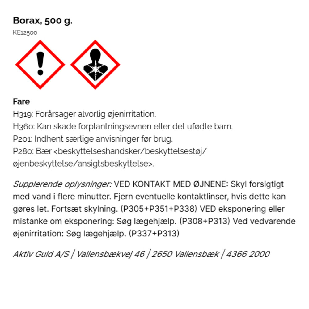 Borax, pulver, 500 g 