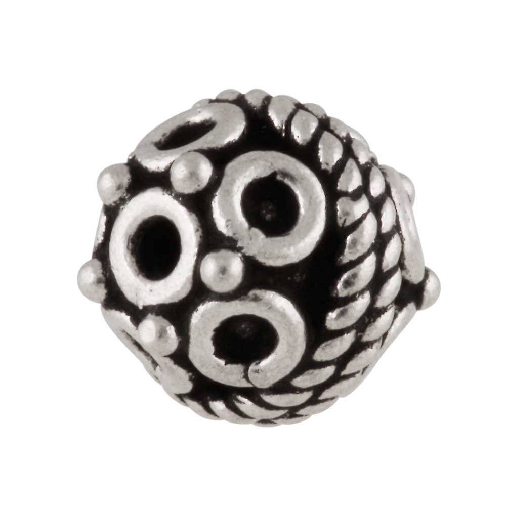 Bead with circles 925/-, oxidised 