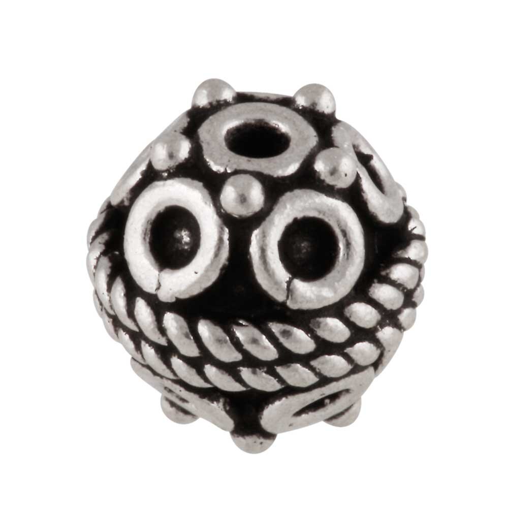 Bead with circles 925/-, oxidised 