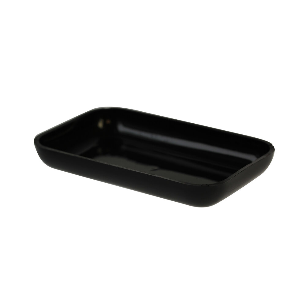 Gemstone sorting tray with raised rim – black 