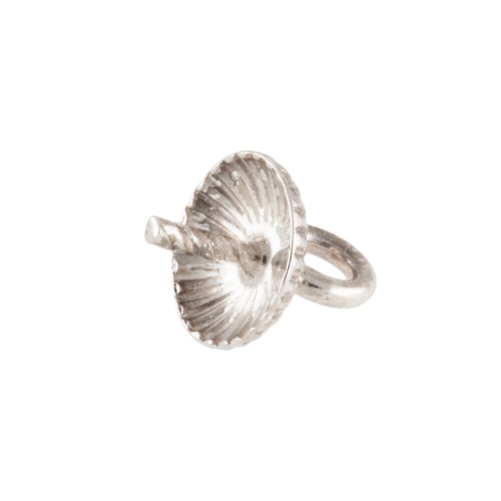Spetsögla med räfflat pärlskål 925/-, 5 mm 