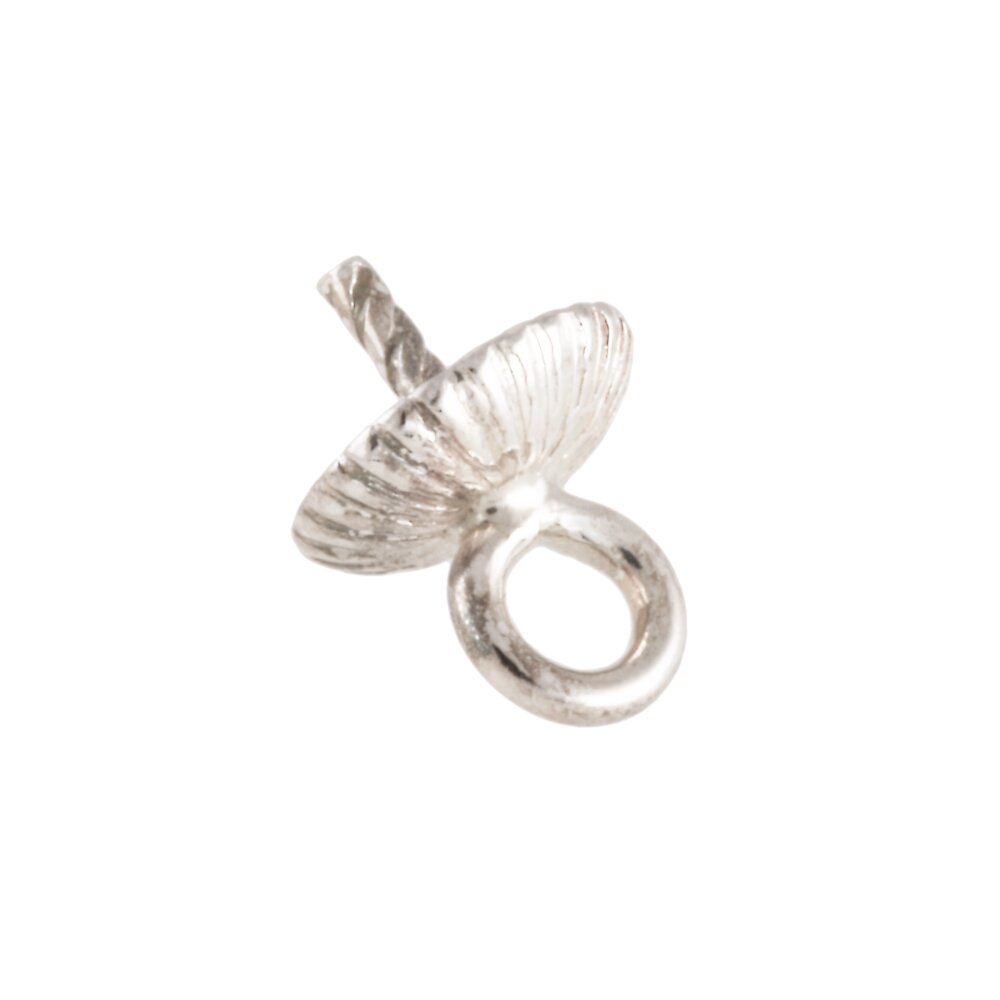 Spetsögla med räfflat pärlskål 925/-, 5 mm 