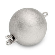 Matt ball clasp 925/-, 15 mm
