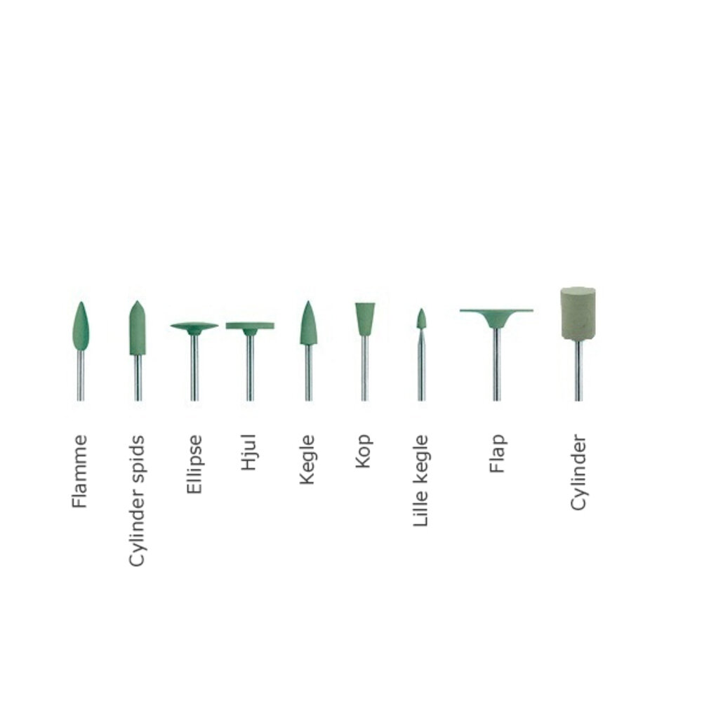 Alphaflex rubber polisher HP, green – fine polishing 