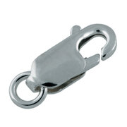 Flat carabine trigger clasp with jump ring 750/- white gold
