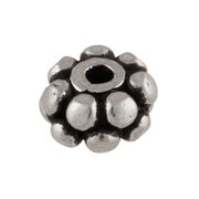 Bead with flowered pattern 925/-, oxidised