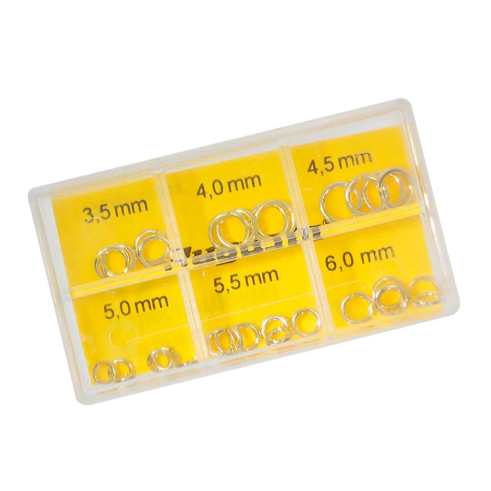 Assorted round jump rings 925/- gold-plated 