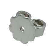 Heavy ear nut with plate 585/- white gold