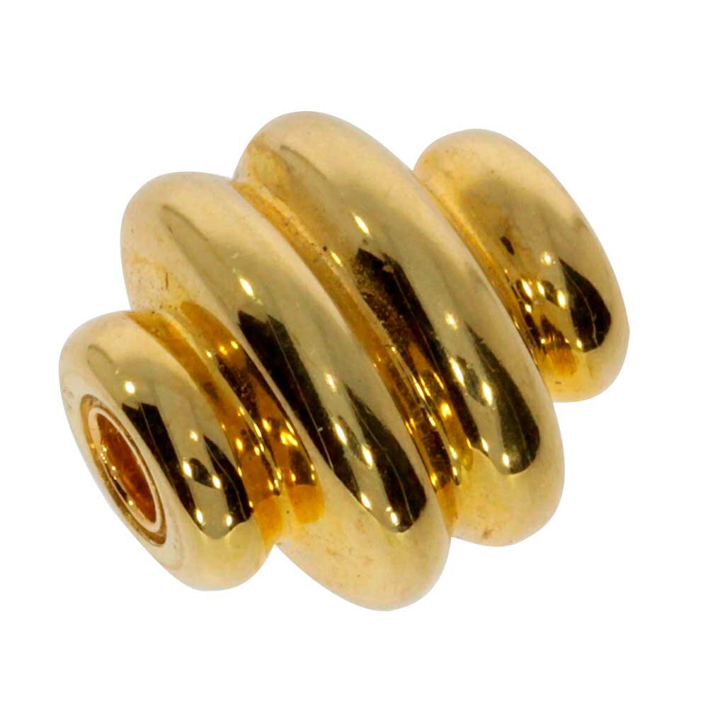 Polished system clasp with grooves 585/- yellow gold 