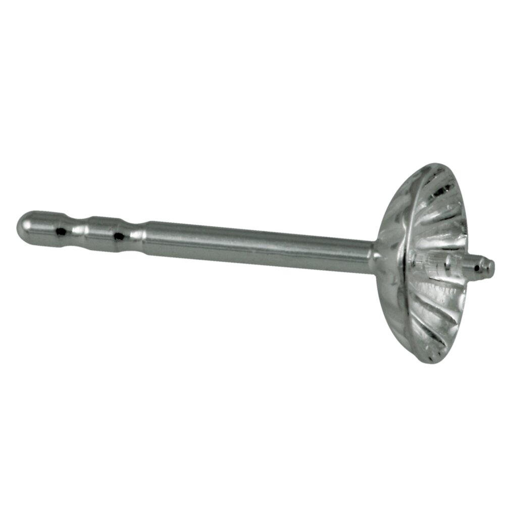 Ear pin with grooved cup 585/- white gold 