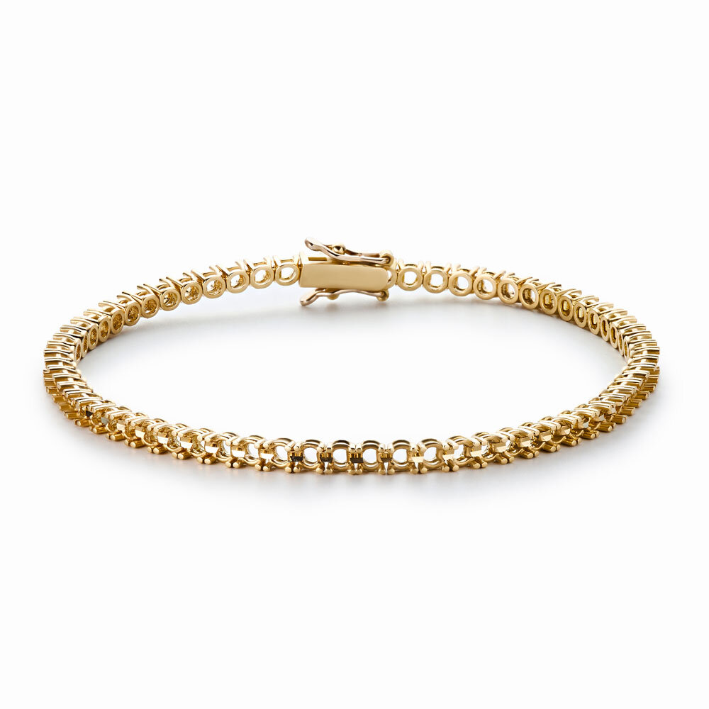 Tennis bracelet 750/- yellow gold 