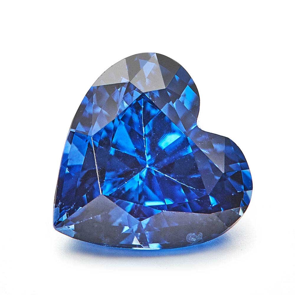 Blue sapphire, heart-shaped diamond cut, 5.90 x 5.90 mm 