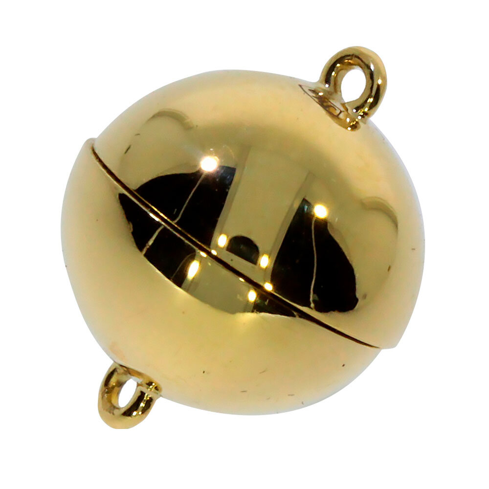 Polished magnet clasp 925/- gold-plated, 10 mm 