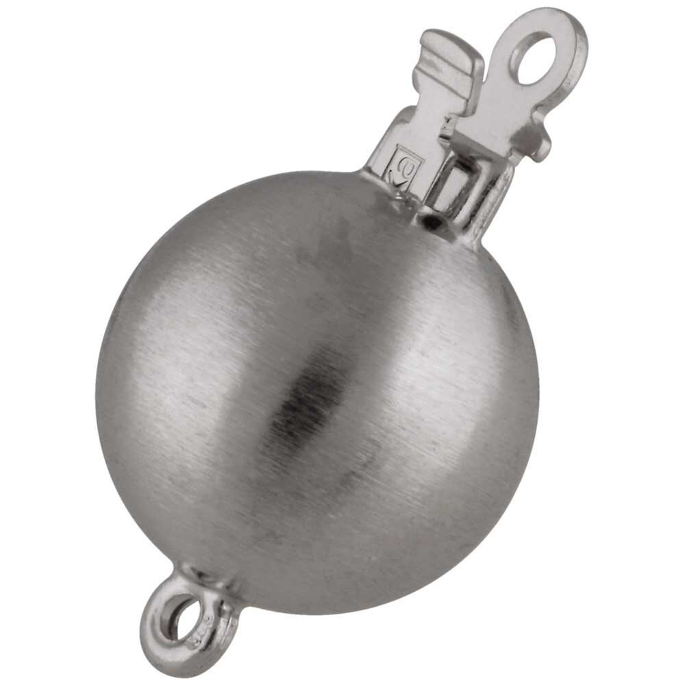 Matt ball clasp 585/- white gold, 10 mm 