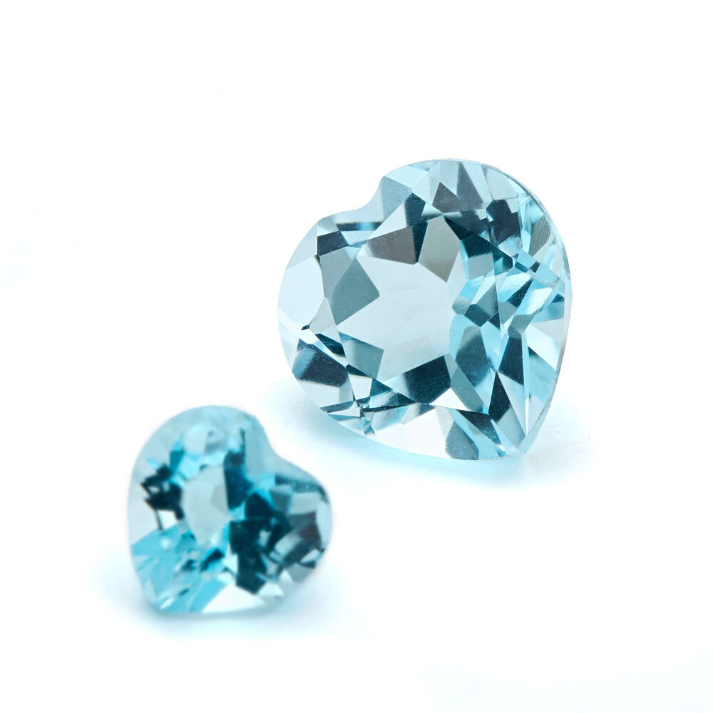 Topaz, blue treated, heart-shaped 