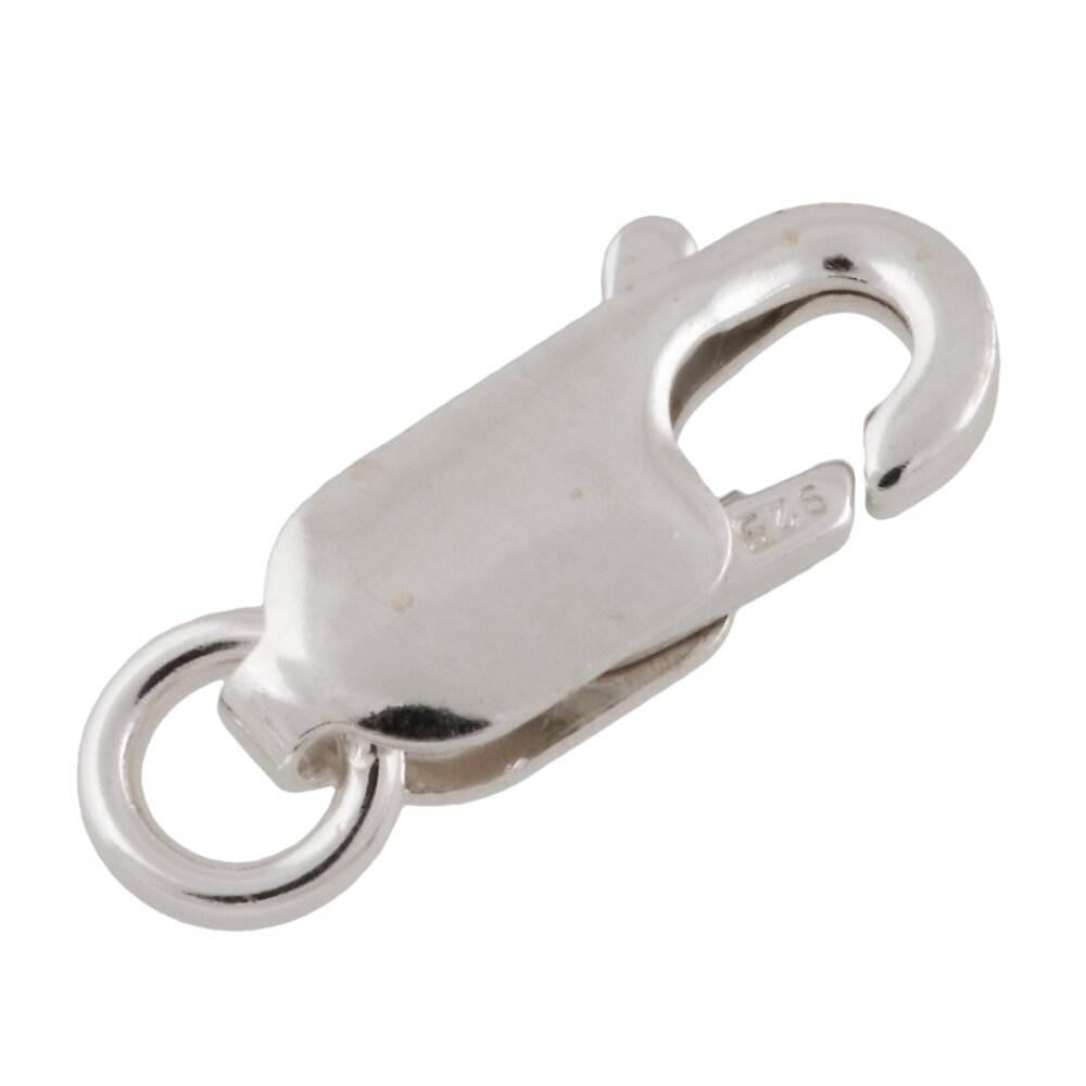 Platt karbinhake med ögla 925/- 
