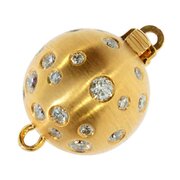 Matt ball clasp with 1.00 carat brilliants 585/- yellow gold