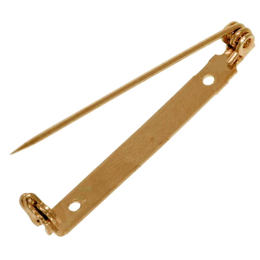 Brocheplade med 2 huller, messing 