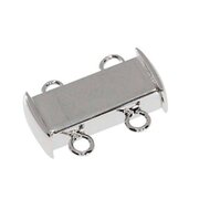 Magnetlås 2 rader, blank 925/- rodierat