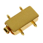 Collierlås, 2 kedjarader, smal matt 925/- förgyllt