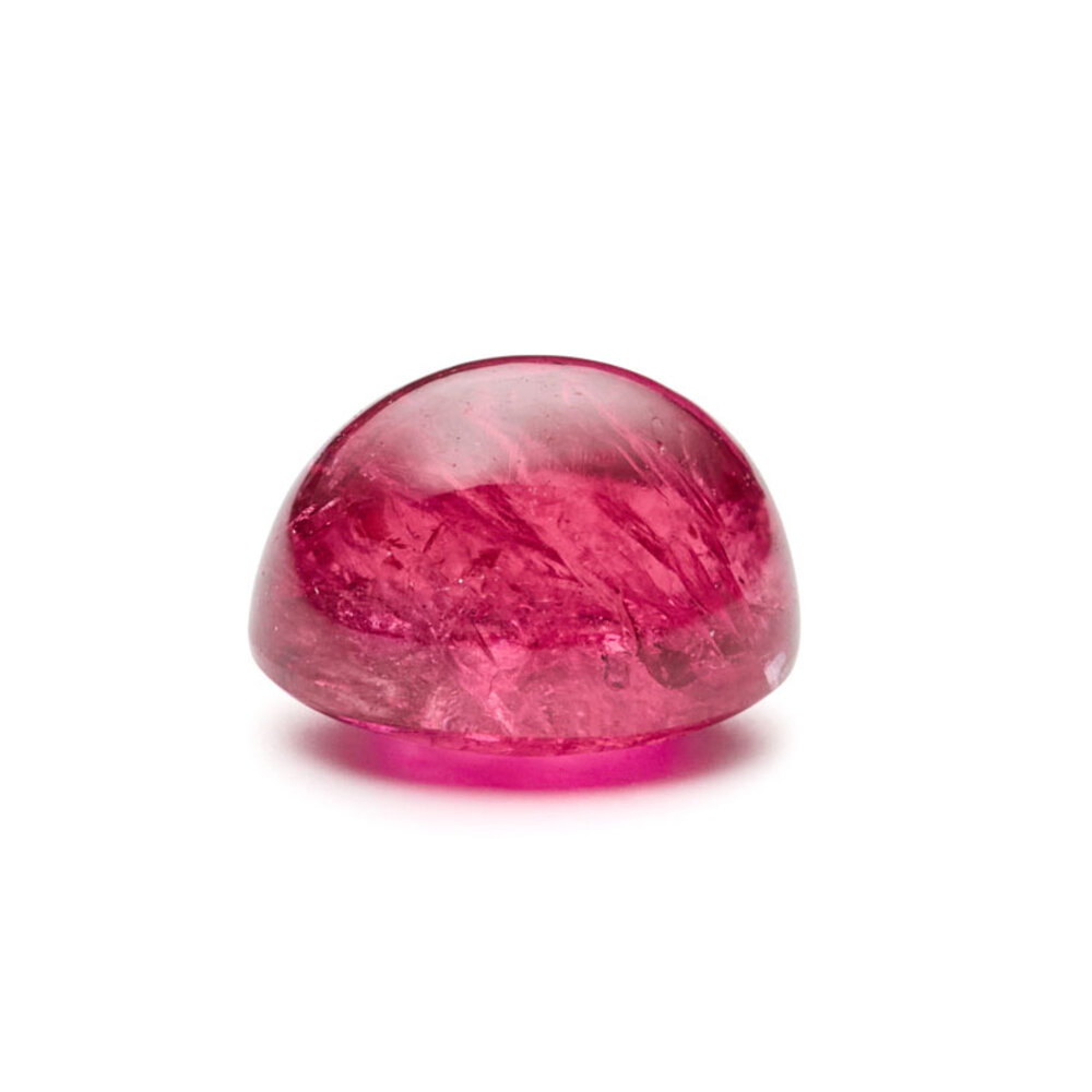 Rubin, oval cabochon, 4,90 x 3,70 mm 