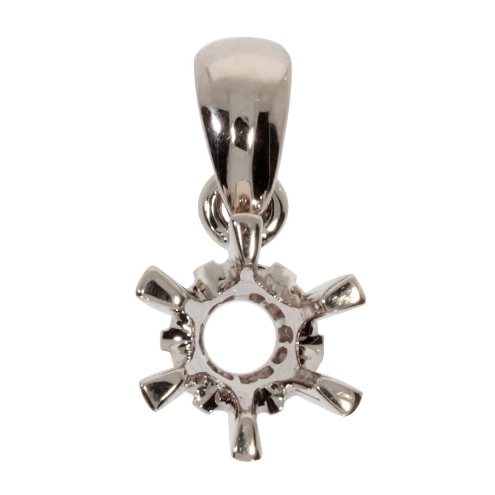 Pendant with 6 prongs and pendant bail 585/- white gold 