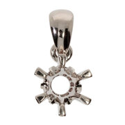 Pendant with 6 prongs and pendant bail 585/- white gold