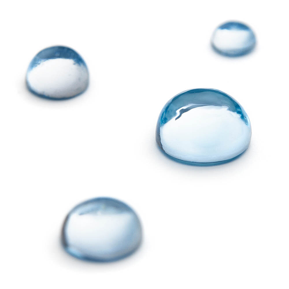 Topaz blue, sky, round cabochon 