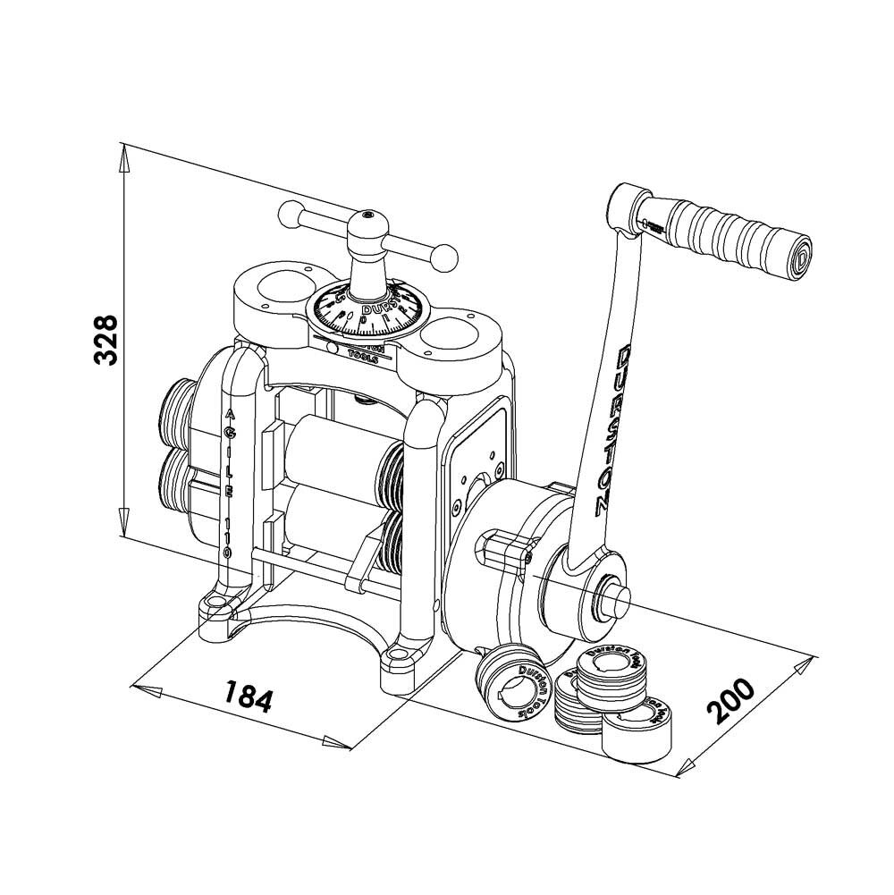 Manual rolling mill Agile Elite C110, PINK EDITION, Durston 