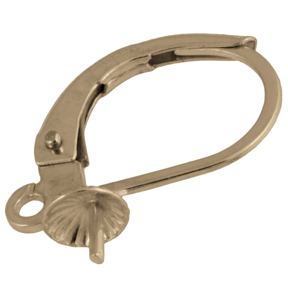 Leverback with cup and open jump ring 925/- gold-plated  