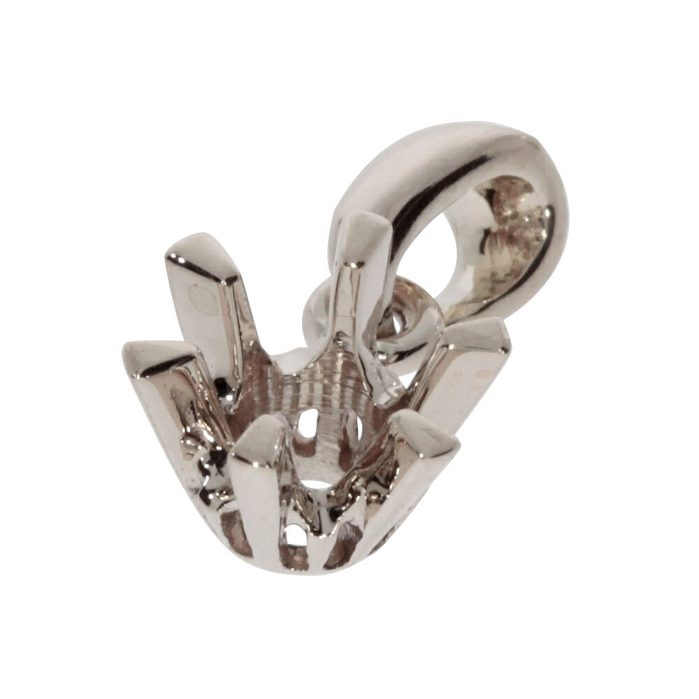 Pendant with 6 prongs and pendant bail 585/- white gold 