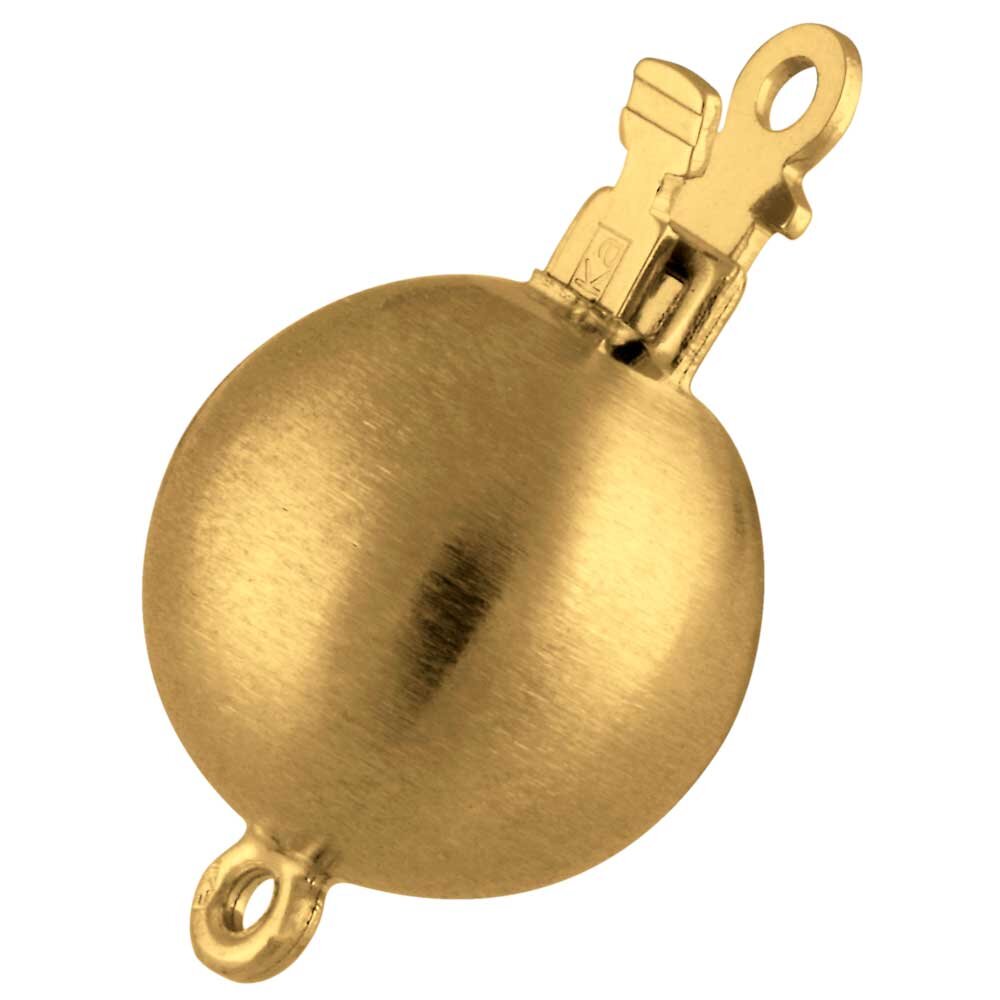 Matt ball clasp 585/- yellow gold, 8 mm 