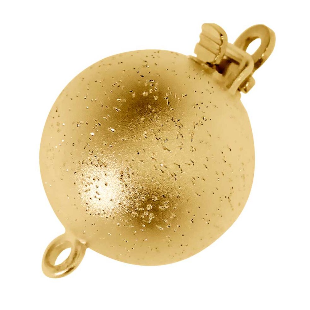Ball clasp with stardust 925/- gold-plated, 10 mm 