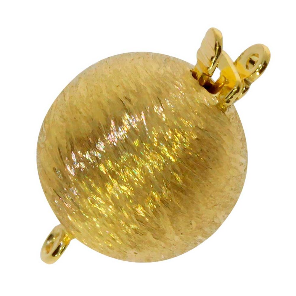 Ball clasp with picturesque touch 925/- gold-plated, 10 mm 