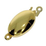 Collierlås, blank oval lins 925/- förgyllt