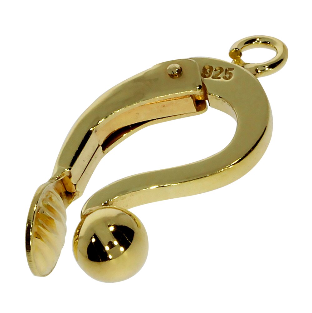 Ear clip with jump ring and bead 925/- gold-plated 