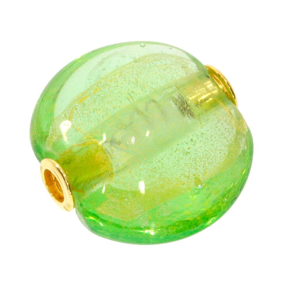 Lime-coloured glass system clasp 925/- gold-plated 