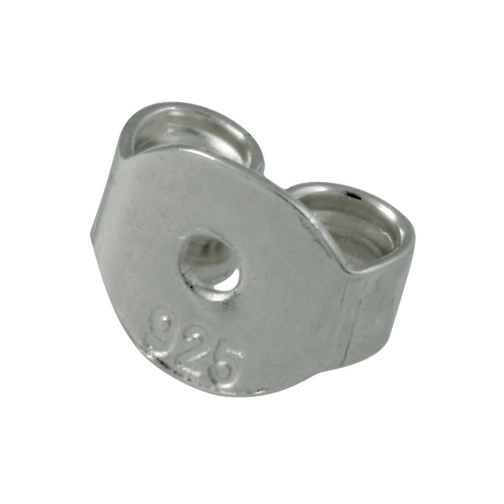 Light ear nut 925/- rhodium plated 