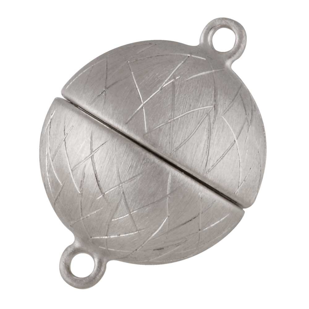Matt magnet clasp with ice pattern 925/-, 12 mm 