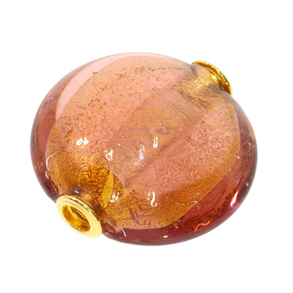 Bronze-coloured glass system clasp 925/- gold-plated 