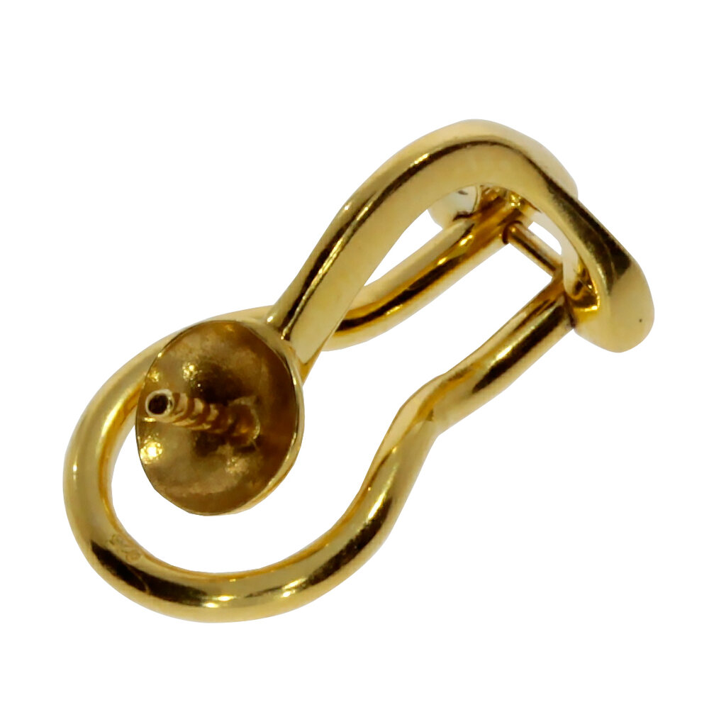 Ear clip with 5 mm cup 925/- gold-plated 