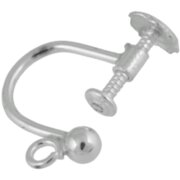 Screwback with jump ring and bead 925/-