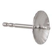 Ear pin with 8 mm grooved cup 925/- rhodium plated