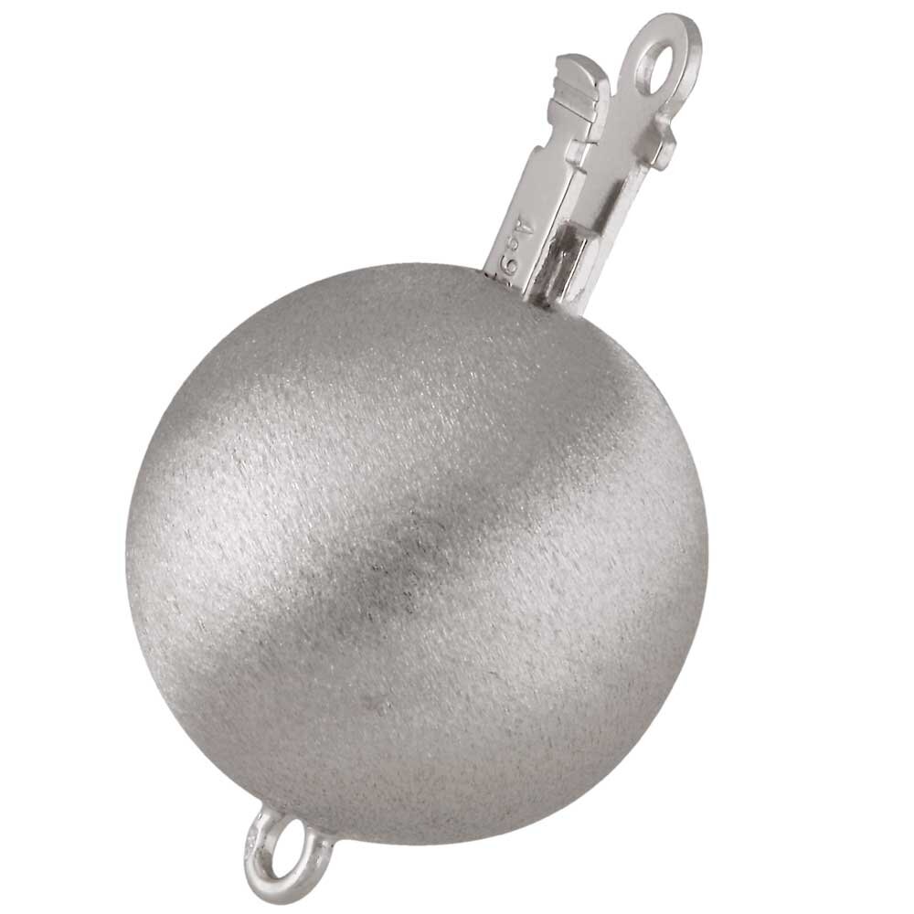 Matt ball clasp 925/-, 9 mm 