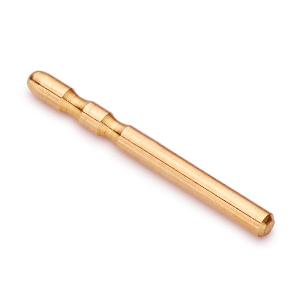 Ear pin with 2 notches, rounded end, 585/- red gold 