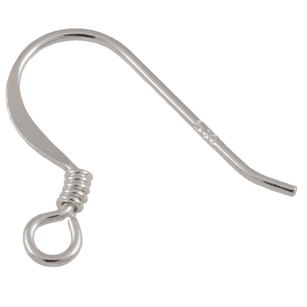 Ear hook with open jump ring and spiral 925/-  